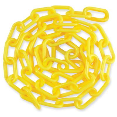 Plastic Chain, 2 in x 100 ft, Yellow 33L678