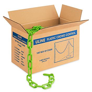 Plastic Barrier Chain - 100', Lime H-3364LIME