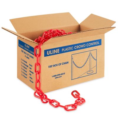 Red Standard Plastic Chain Links, 100 ft