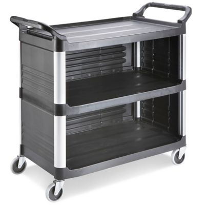 Rubbermaid Commercial RUB441BL Service Cart, 41X20X38, Black