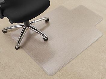 Plush Carpet Chair Mat with Lip - 36 x 48", Clear H-3366