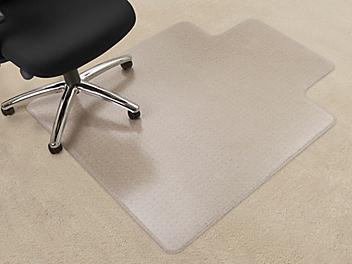 Plush Carpet Chair Mat with Lip - 45 x 53", Clear H-3367