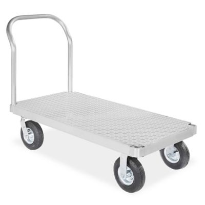 Aluminum Platform Truck with Pneumatic Wheels - 24 x 48" H-3373