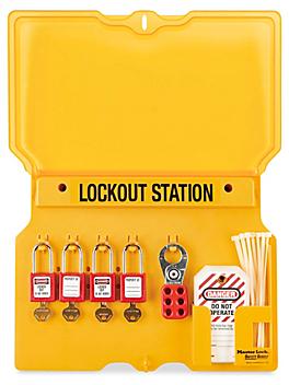 Lockout/Tagout Wall Mount Station - 4-Lock H-3403