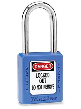 Master Lock&reg; Lockout Padlock - Keyed Different, 1 1/2" Shackle, Blue H-3422BLU