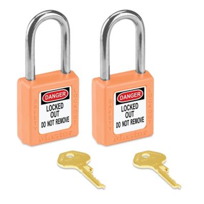 Master Lock&reg; Lockout Padlock - Keyed Different, 1 1/2" Shackle, Orange H-3422O