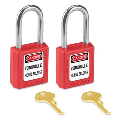 Master Lock&reg; Lockout Padlock - Keyed Different, 1 1/2" Shackle, Red H-3422R
