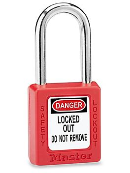 Master Lock&reg; Lockout Padlock - Keyed Different, 1 1/2" Shackle, Red H-3422R
