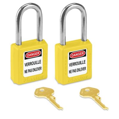 Master Lock&reg; Lockout Padlock - Keyed Different, 1 1/2" Shackle, Yellow H-3422Y