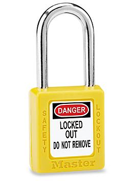 Master Lock&reg; Lockout Padlock - Keyed Different, 1 1/2" Shackle, Yellow H-3422Y