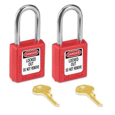 Master Lock® Lockout Padlock - Keyed Different, 1 1/2 Shackle H