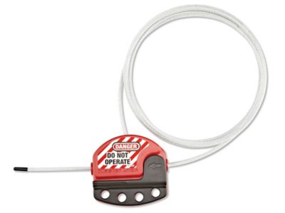 Cable Lock For Safety TRADESAFE 6ft Adjustable Steel Cable Lockout - OSHA Compliant LOTO Cable For Valves, Breakers, Panels Bike Locks Heavy Duty Anti Theft