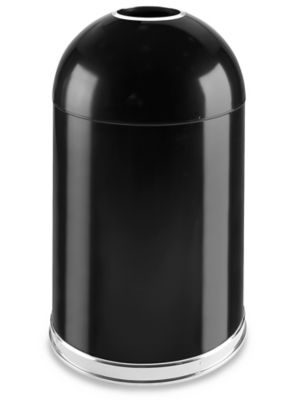 Lavex 21 Gallon Black Corner Round Trash Can with Black Rim Top