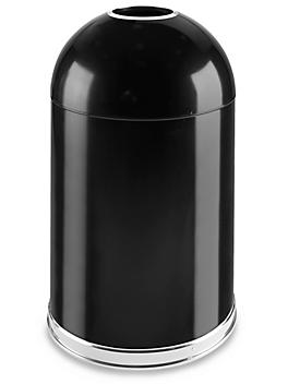 Domed Open Top Trash Can - 20 Gallon, Black H-3489