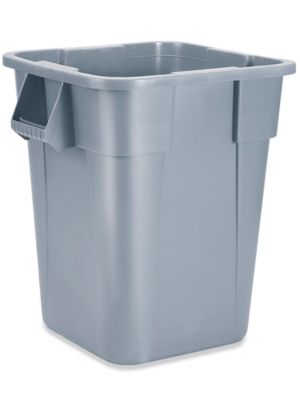 Rubbermaid Cubo de basura de plástico gris de 13 galones con tapa para  cocina, baño, 49.2 litros