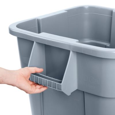 Rubbermaid® Square Brute® Trash Can - 40 Gallon, Gray H-3493GR - ULINE