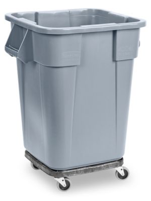 Rubbermaid® Square Brute® Trash Can - 40 Gallon, Gray H-3493GR - Uline