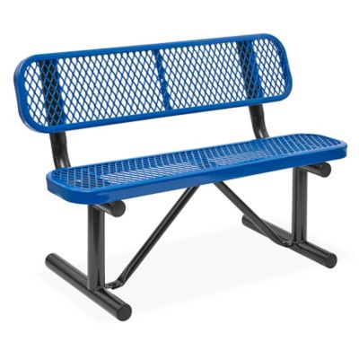 Metal Bench with Back - 4', Orange H-3500O - Uline