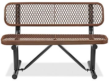 Metal Bench with Back - 4', Brown H-3500BR