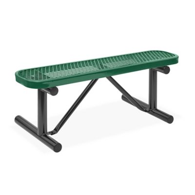 Metal outdoor outlet bench no back