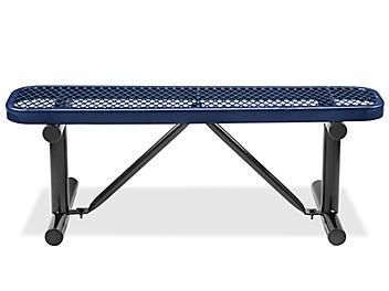 Metal Bench without Back - 4', Navy H-3501NB