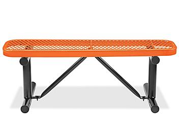 Metal Bench without Back - 4', Orange H-3501O