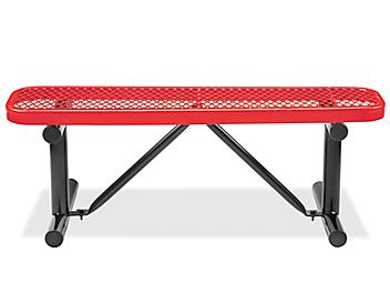 Metal Bench without Back - 4', Red H-3501R