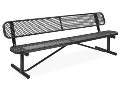  Metal Bench with Back - 8'