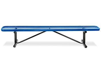 Metal Bench without Back - 8', Blue H-3503BLU