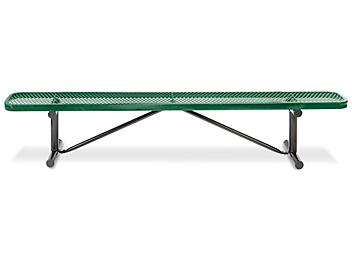 Metal Bench without Back - 8', Green H-3503G