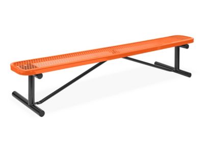 Metal Bench without Back - 8', Orange H-3503O