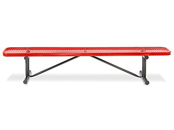Metal Bench without Back - 8', Red H-3503R