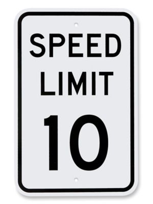 Enseigne – « Speed Limit 10 », 12 x 18 po
