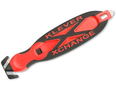 KLEVER, 7 in Overall Lg, Oval Handle, Hook-Style Safety Cutter