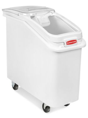 Rubbermaid Commercial ProSave Shelf-Storage Ingredient Bin with Scoop, White