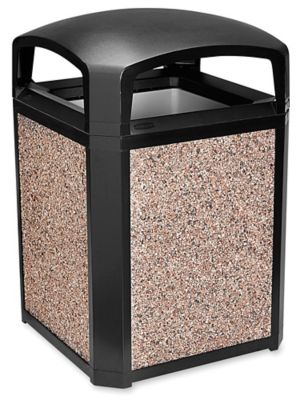 Rubbermaid&reg; Landmark Series&reg; Trash Can - 35 Gallon, Black, Dome Top H-3570BL