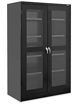 Jumbo Heavy Duty Clear-View Cabinet - 48 x 24 x 78", Assembled, Black H-3594ABL