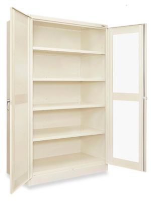 Clear-View Mobile Storage Cabinet - 48 x 24 x 84, Assembled, Tan H-9092AT  - Uline