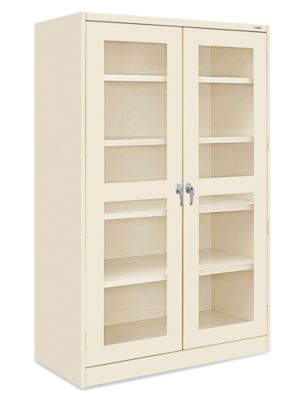 Jumbo Heavy Duty Clear-View Cabinet - 48 x 24 x 78", Unassembled, Tan H-3594T