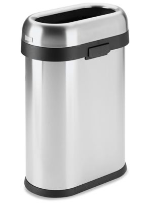 simplehuman Open Top Stainless Steel Trash Can - 30 Gallon - ULINE - H-7364