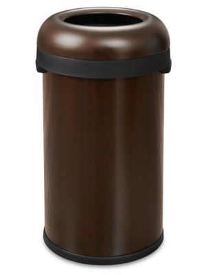 simplehuman® Open Top Stainless Steel Trash Can 16 Gallon, Dark