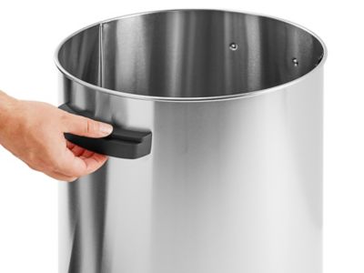 simplehuman® Open Top Stainless Steel Trash Can - 30 Gallon H-7364 - Uline