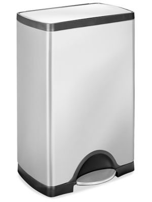 simplehuman® Step-On Stainless Steel Trash Can - 10 Gallon H-3623 - Uline