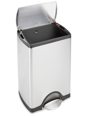 simplehuman Stainless Steel Office Trash Can - 5 Gallon Recycling - ULINE - H-8664