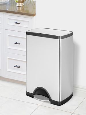 simplehuman® Step-On Stainless Steel Trash Can - Rectangular, 10