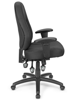 Fabric Office Stool - Black H-7589BL - Uline