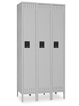 Industrial Lockers - Single Tier, 3 Wide, Assembled, 36" Wide, 12" Deep