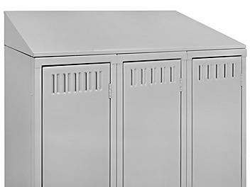 Industrial Locker Sloping Top - 3 Wide, 36 x 18", Gray H-3645GR