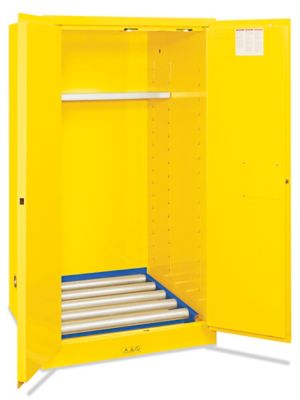 Flammable Drum Storage Cabinet - Vertical, Manual Doors, 55 Gallon