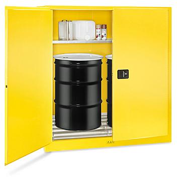 Flammable Drum Storage Cabinet - Vertical, Manual Doors, 110 Gallon H-3686M